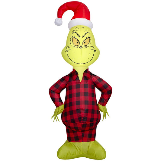 💚🎅 Grinch Inflable Navideño con Luz – 1.22 m de Altura 🎁🎄