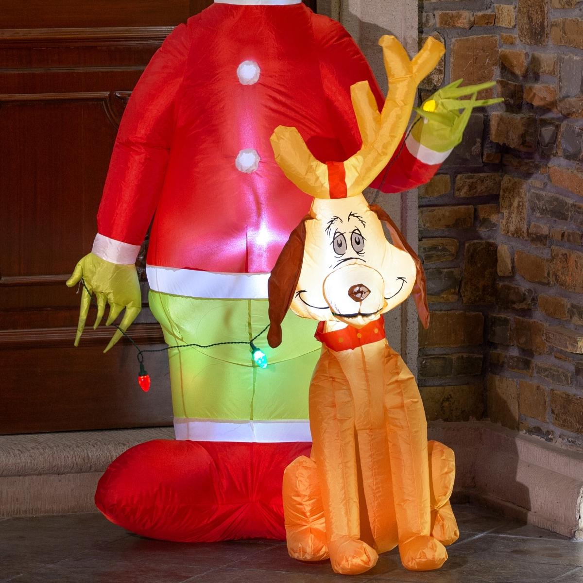 💚🎁 Escena del Grinch Inflable Navideño con Luz – 1.80 m de Altura 🎄✨