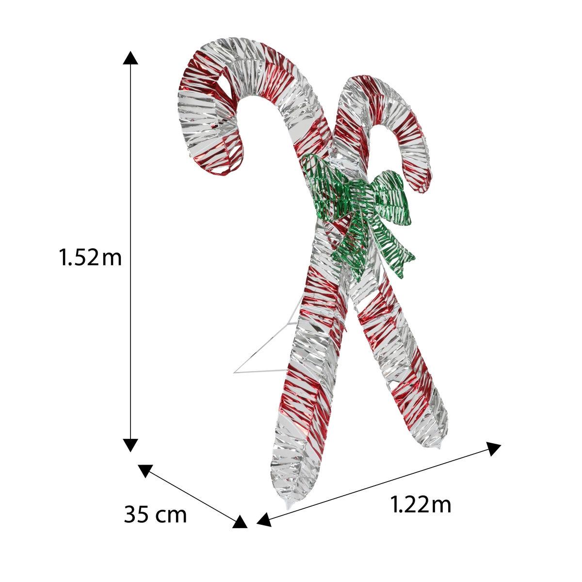 🍬✨ Caramelos Iluminados con Moño – 1.5 m de Dulce Espíritu Navideño 🎄💡