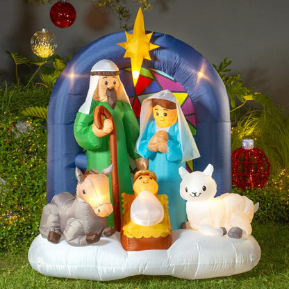 👶🌟 Nacimiento Inflable Navideño con Luz – 1.83 m x 1.54 m x 0.95 m 🎁🎄