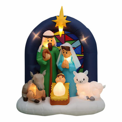 👶🌟 Nacimiento Inflable Navideño con Luz – 1.83 m x 1.54 m x 0.95 m 🎁🎄