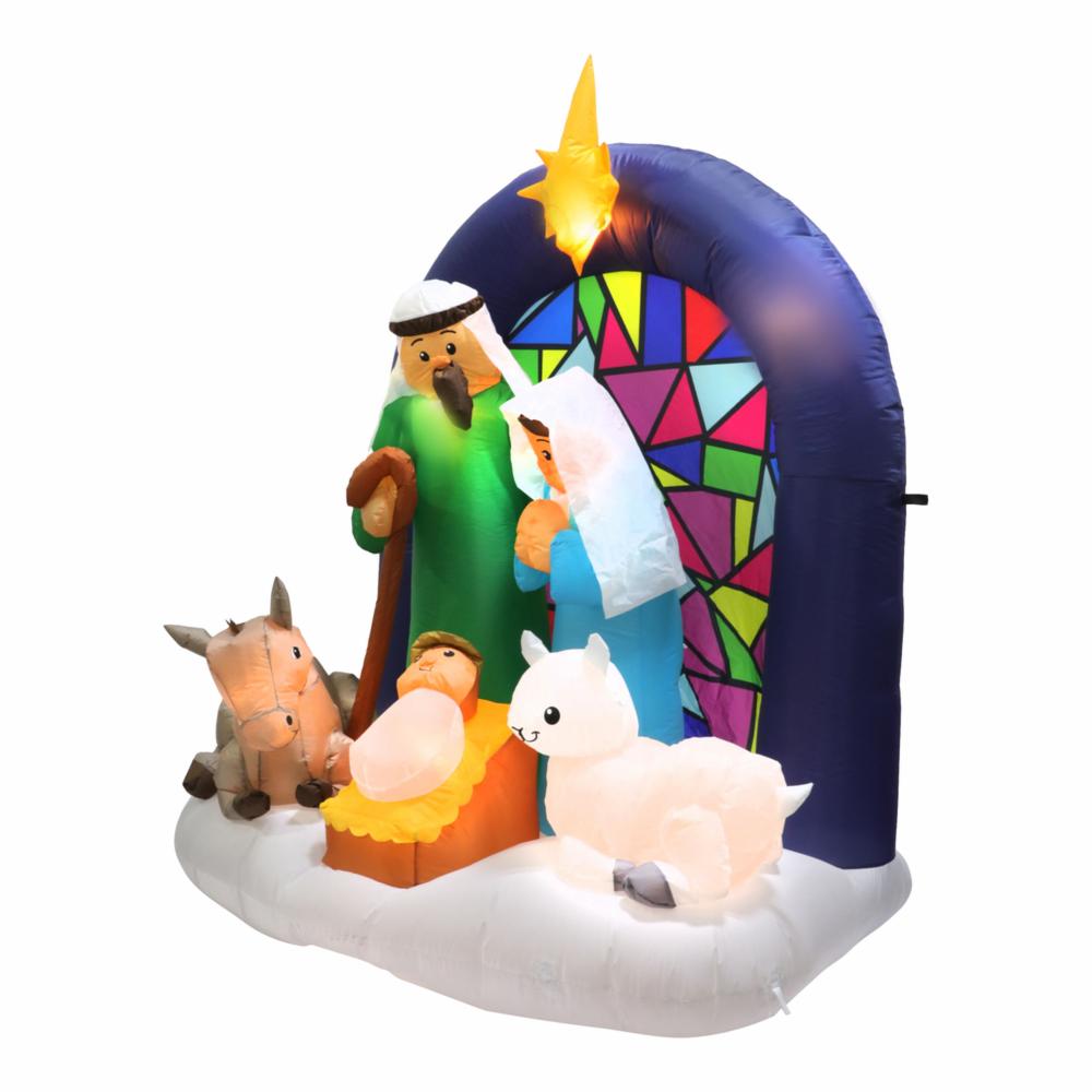 👶🌟 Nacimiento Inflable Navideño con Luz – 1.83 m x 1.54 m x 0.95 m 🎁🎄