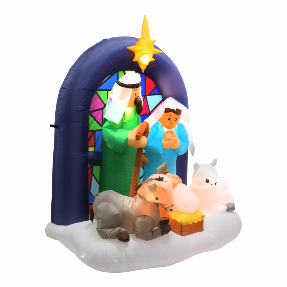 👶🌟 Nacimiento Inflable Navideño con Luz – 1.83 m x 1.54 m x 0.95 m 🎁🎄