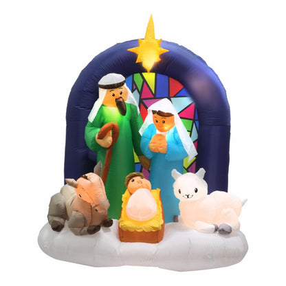 👶🌟 Nacimiento Inflable Navideño con Luz – 1.83 m x 1.54 m x 0.95 m 🎁🎄