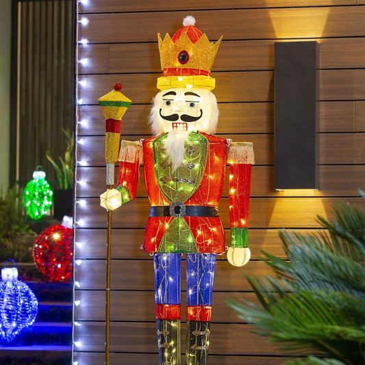 🤴🎄 Cascanueces Iluminado Multicolor – 1.82 m de Magia y Tradición Navideña ✨💡