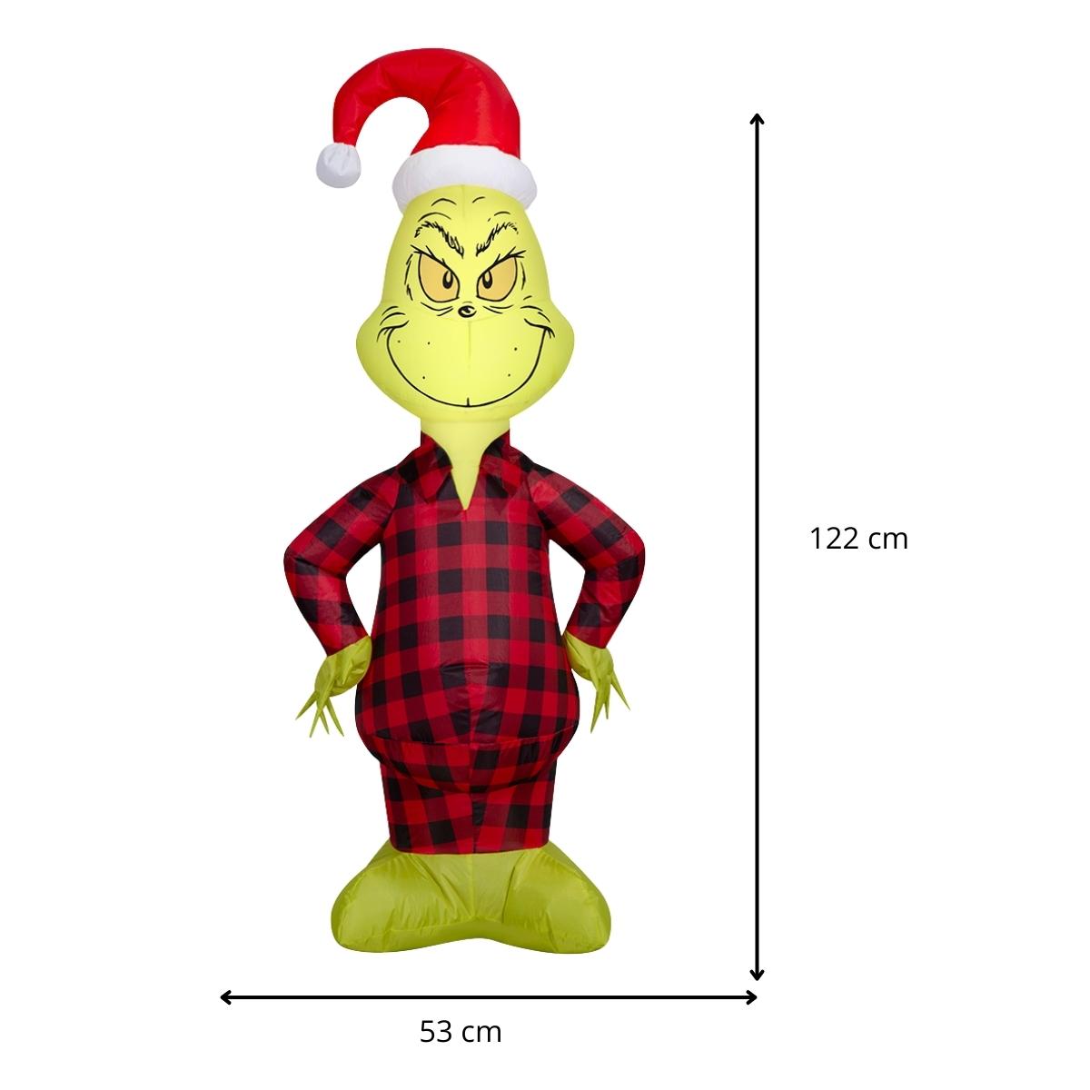 💚🎅 Grinch Inflable Navideño con Luz – 1.22 m de Altura 🎁🎄