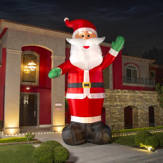 🎅🏠 Santa Claus Colosal Inflable Navideño con Luz LED – 6.10 m de Altura 🎁🎄