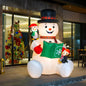 ☃️🎄Muñeco de Nieve con Pingüinos – 2.74 m Inflable Navideño de Diversión Iluminada 💡✨