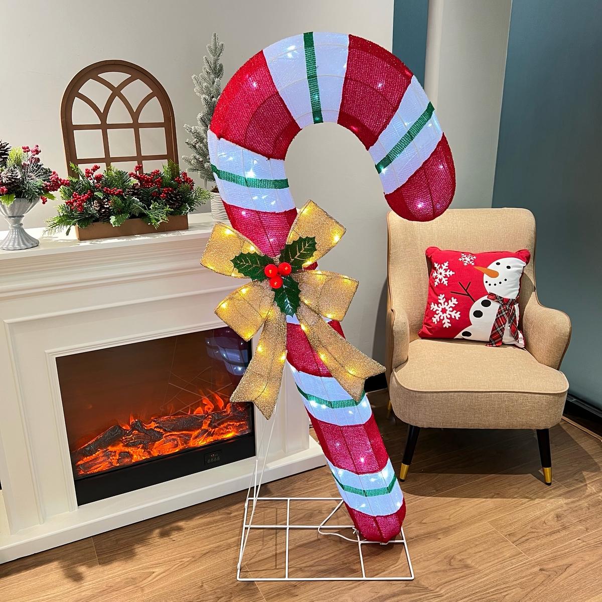 🍬✨ Caramelo Iluminado de 1.5 m – Dulce Brillo Navideño 🎄💡