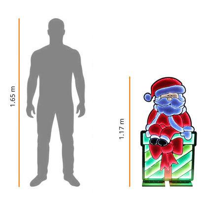 🎄✨ Santa Claus Iluminado 1.17 m – Figura Decorativa Navideña con Luces LED 🎁💡