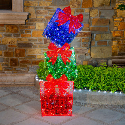 🎁🌟 Set de Regalos Navideños Iluminados – 1.42 m x 0.51 m x 0.09 m 🎄✨