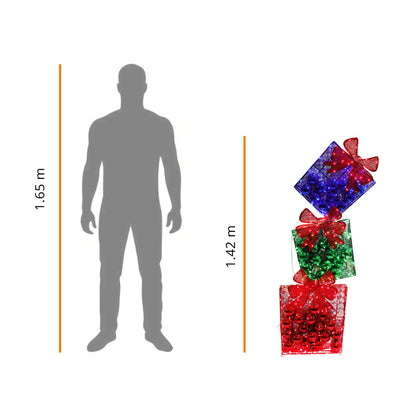 🎁🌟 Set de Regalos Navideños Iluminados – 1.42 m x 0.51 m x 0.09 m 🎄✨