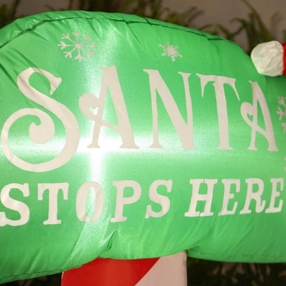 🎅🐧🧸 Escena Navideña Inflable con Luz – Santa, Pingüino y Oso 1.40 m 🎁🎄