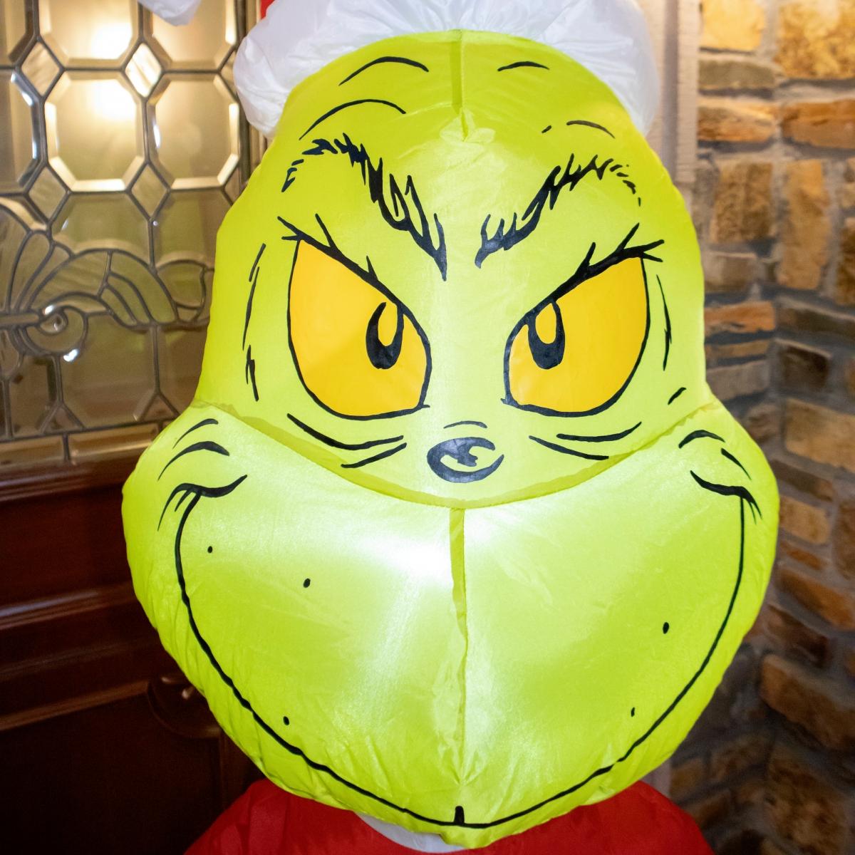 💚🎁 Escena del Grinch Inflable Navideño con Luz – 1.80 m de Altura 🎄✨
