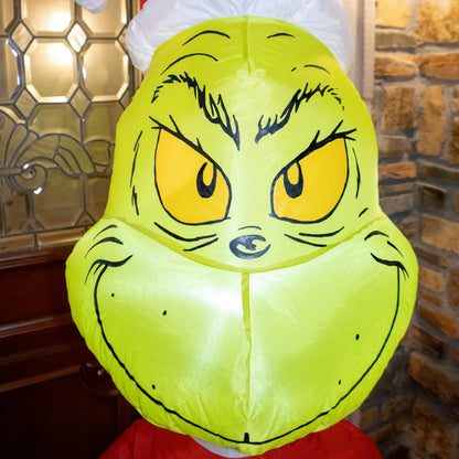 💚🎁 Escena del Grinch Inflable Navideño con Luz – 1.80 m de Altura 🎄✨