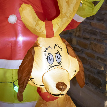 💚🎁 Escena del Grinch Inflable Navideño con Luz – 1.80 m de Altura 🎄✨