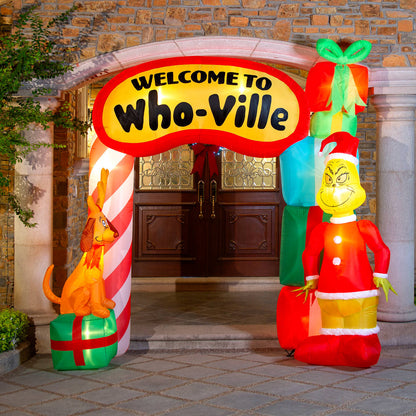 💚🎅 Arco Inflable Navideño del Grinch con Luz – 2.73 m x 3.50 m x 0.95 m 🎁🎄
