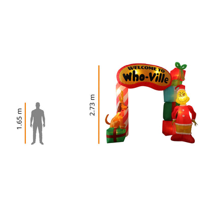 💚🎅 Arco Inflable Navideño del Grinch con Luz – 2.73 m x 3.50 m x 0.95 m 🎁🎄