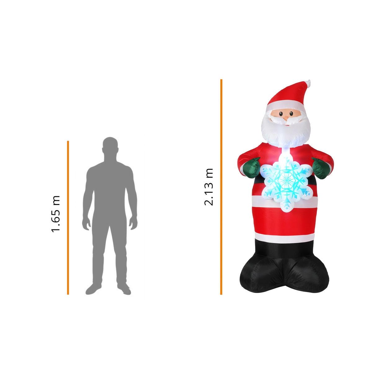 🎅🎄 Santa Claus Inflable Navideño con Luz – 2.13 m x 0.95 m 🎁✨