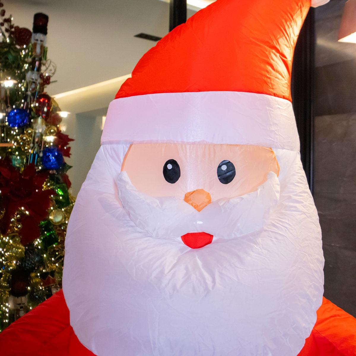 🎅🎄 Santa Claus Inflable Navideño con Luz – 2.13 m x 0.95 m 🎁✨