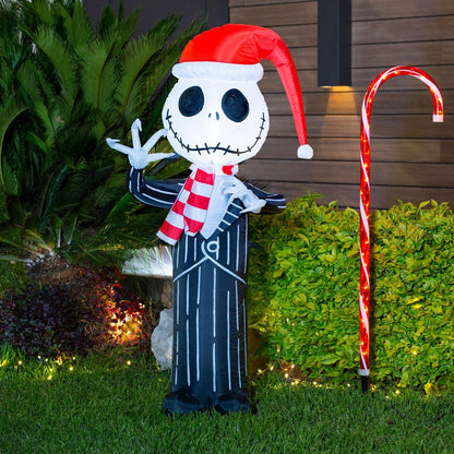 🎃🖤 Jack Skellington Inflable Navideño con Luz – 1.50 m de Altura 🎁🎄
