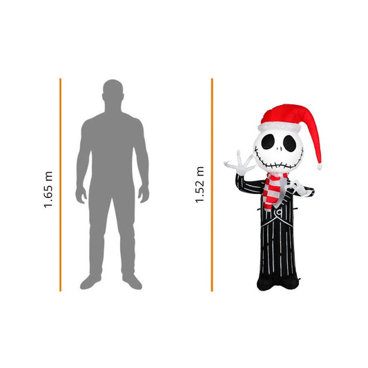 🎃🖤 Jack Skellington Inflable Navideño con Luz – 1.50 m de Altura 🎁🎄