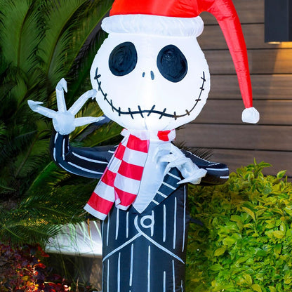 🎃🖤 Jack Skellington Inflable Navideño con Luz – 1.50 m de Altura 🎁🎄