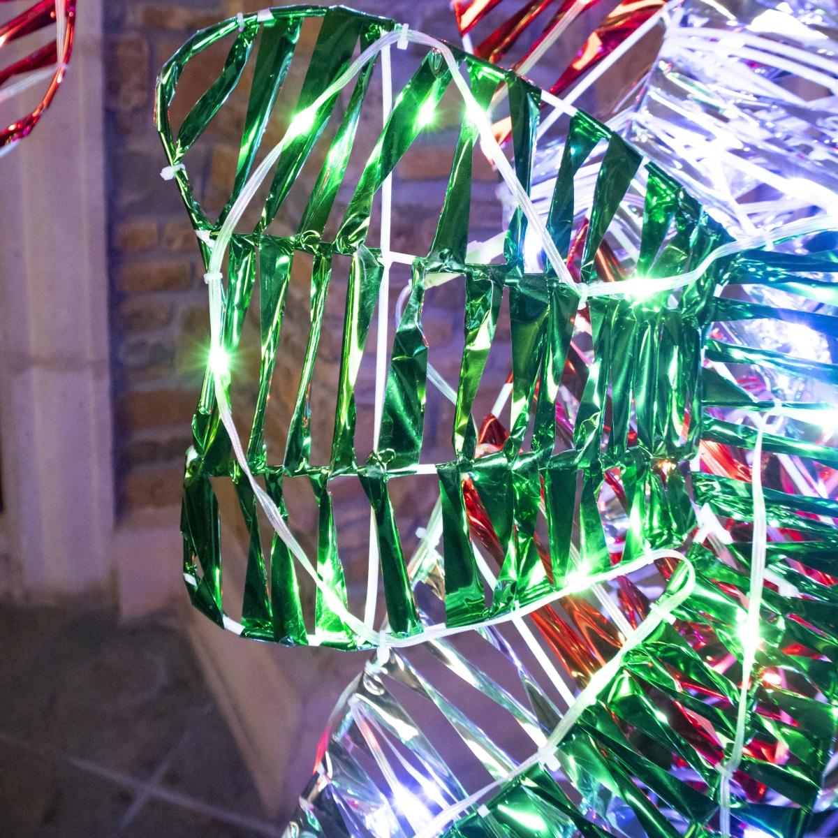 🍬✨ Caramelos Iluminados con Moño – 1.5 m de Dulce Espíritu Navideño 🎄💡