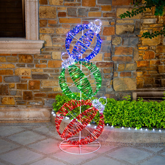 🔴🟢💛 Set de Esferas Navideñas Iluminadas Multicolor – 1.81 m x 0.70 m x 0.30 m 🎄✨