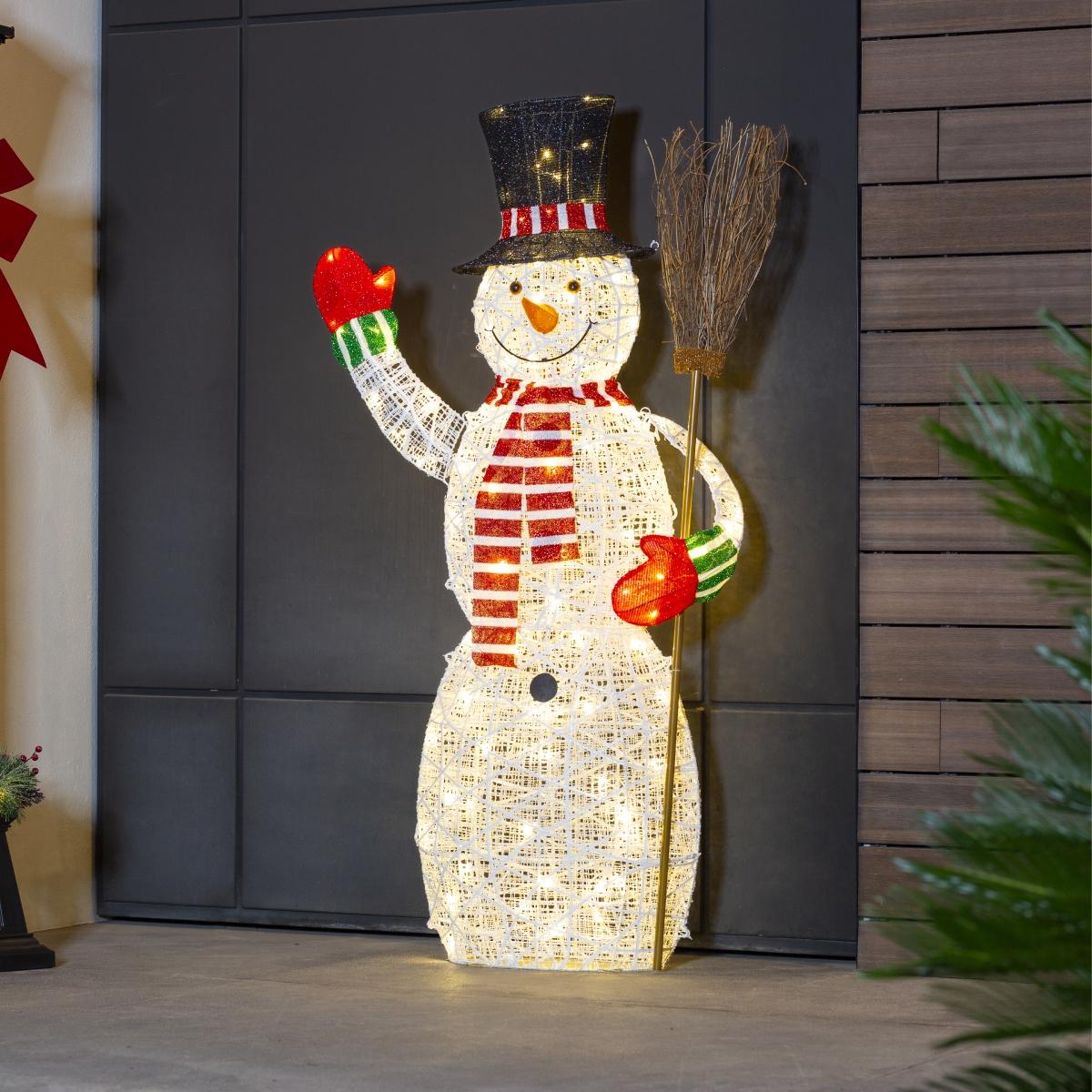 ☃️✨ Muñeco de Nieve Iluminado con Escoba – 1.83 m de Magia Invernal 🎄💡