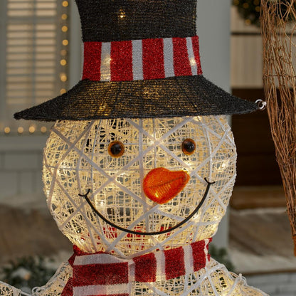 ☃️✨ Muñeco de Nieve Iluminado con Escoba – 1.83 m de Magia Invernal 🎄💡