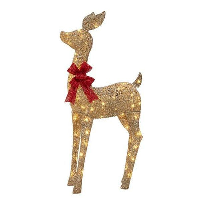 Familia de Renos de Navidad con 210 Luces LED – 137 cm, 114 cm y 71 cm