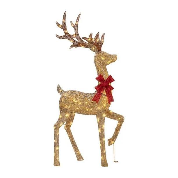 Familia de Renos de Navidad con 210 Luces LED – 137 cm, 114 cm y 71 cm