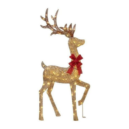 Familia de Renos de Navidad con 210 Luces LED – 137 cm, 114 cm y 71 cm