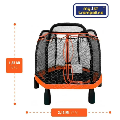TRAMPOLÍN 7 PIES Naranja (2.13 m x 1.87 m)  DOBLE MALLA🎈🏠
